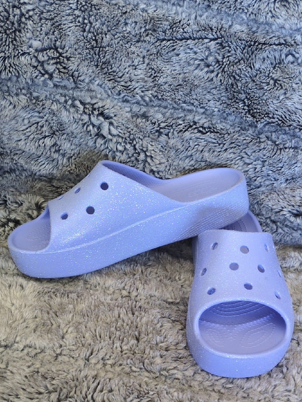 Crocs Platform Slides in Moon Jelly Women's 8 - Picture 1 of 6